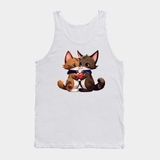 Cuddle Up With Cozy Cat Vibes: Adorable Art for Your Home Tank Top